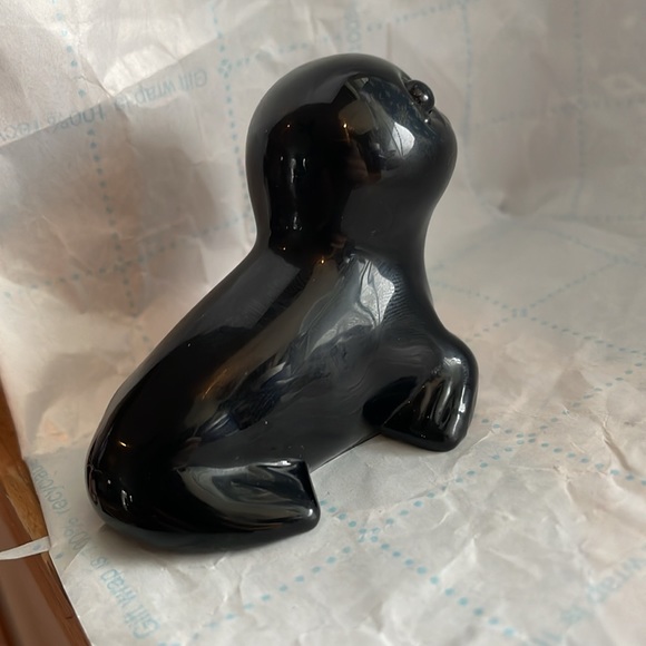 Black glass Seal figurine - Picture 5 of 7